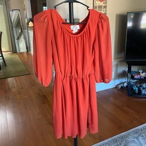 Orange flowy dress